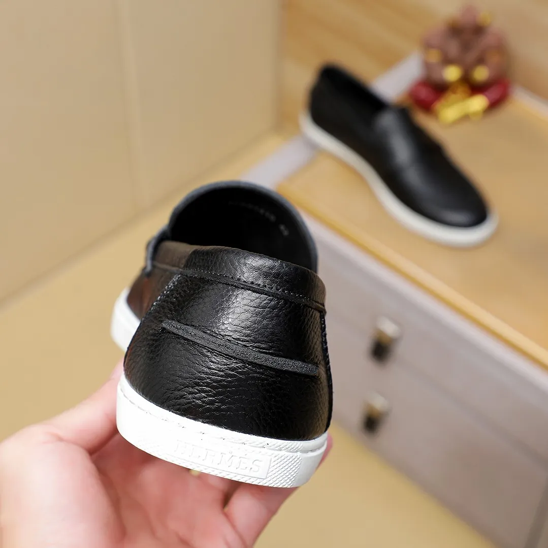Men's shoes 💰500💰 HERMES Hermès high-end quality original order -Original: imported 🔝Nappa calfskin, frosted cowhide, outer seaming process -Inside: water-dyed cowhide -Outsole: original TPR rubber outsole -Super high quality control·Fine workmanship: High-end, extravagant, and grade) Size: 39-45 (38, 46, can be customized)